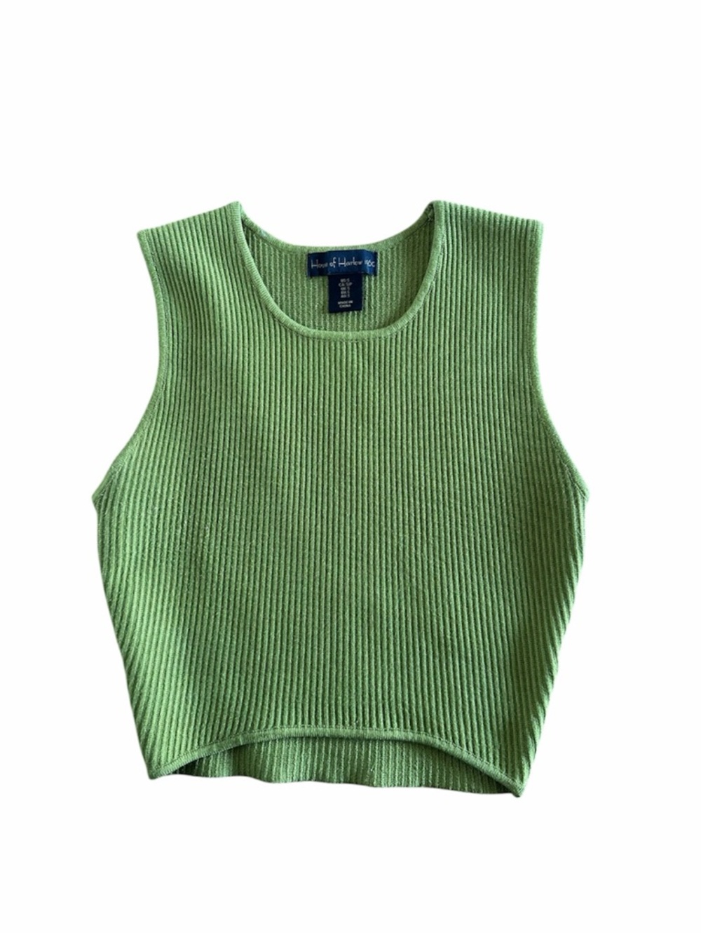 House of Harlow 1960 Light Green Ribbed Crop Tank